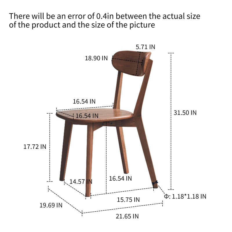 Minimalist North American Oak Dining Room Chairs, Set of 4