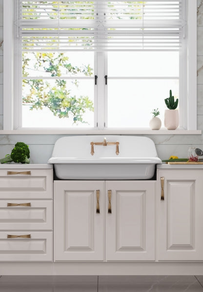 ELLAI Farmhouse Wall-Mount Laundry Sink with High Back