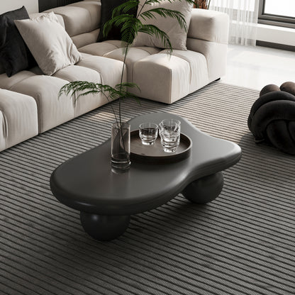 Modern Black Cloud Coffee Table for Living Room, 3 Ball Legs