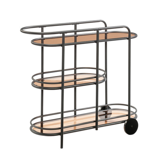 Modern Bar Cart for Entertaining, Black Finish