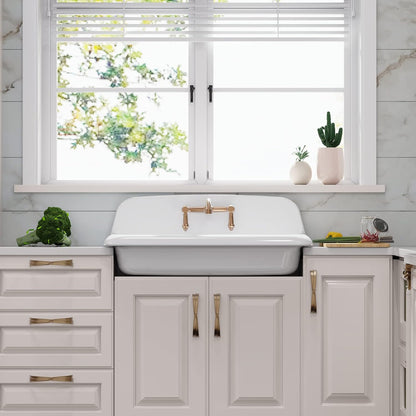 ELLAI Farmhouse Wall-Mount Laundry Sink, 36-Inch High-Back