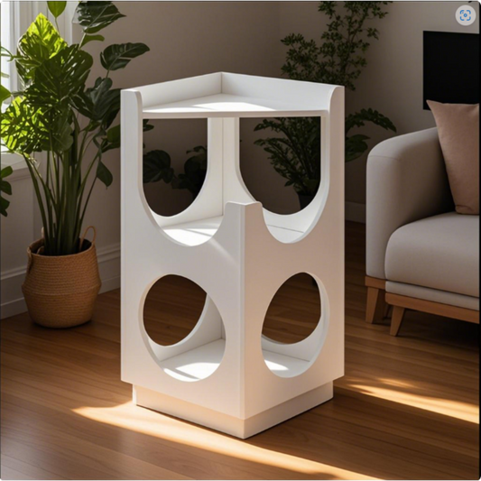 Modern Two-Tier Cat Condo for Living Room, Ventilated