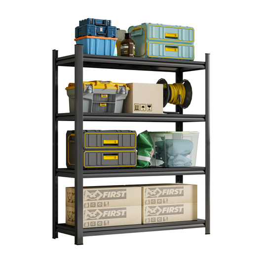 Industrial 4-Tier Metal Rack for Home & Garage, Adjustable