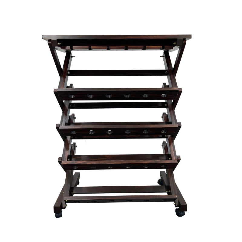 Walnut Freestanding Wine Rack for Home Bar, 26-Bottle