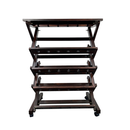 Walnut Freestanding Wine Rack for Home Bar, 26-Bottle