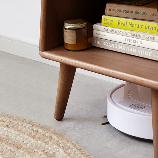 Nordic Solid Beech Nightstand, Compact Bedroom Storage