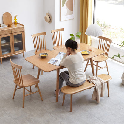Natural Solid Oak Dining Bench for Dining Room