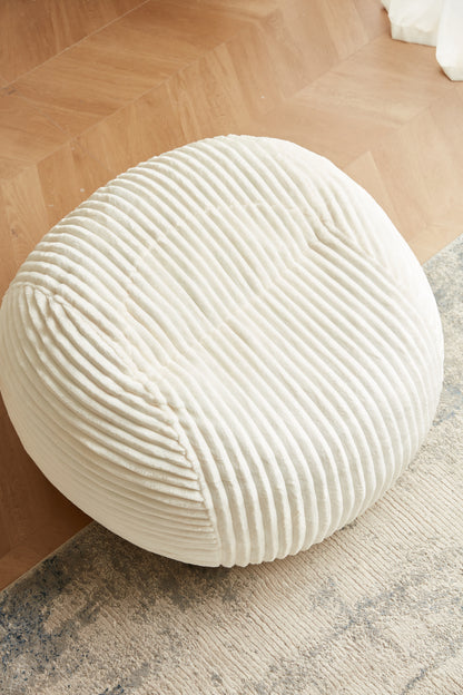 4FT Memory Foam Bean Bag Chair for Adults/Teens, Bean Bag Sofa with Fluffy Removable Cover, for Living Room Bedroom, Off white