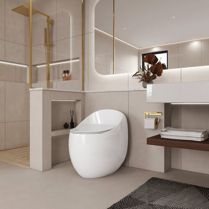 Modern Egg-Shape Bathroom Toilet, Water-Saving 1.28 GPF