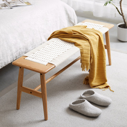 Minimalist Solid Oak Dining Bench for Dining Room or Bedroom