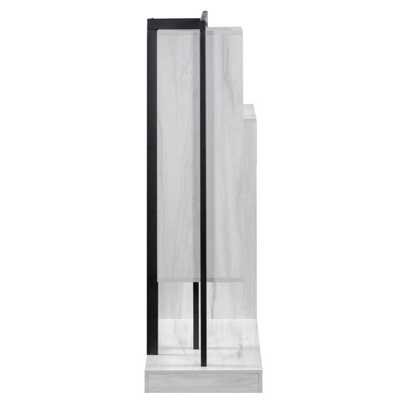 Sleek White Bedroom Wardrobe, 4 Drawers & 3 Shelves
