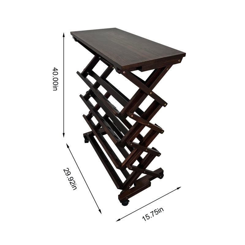 Walnut Freestanding Wine Rack for Home Bar, 26-Bottle