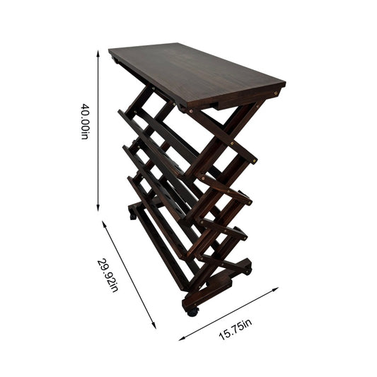 Walnut Freestanding Wine Rack for Home Bar, 26-Bottle