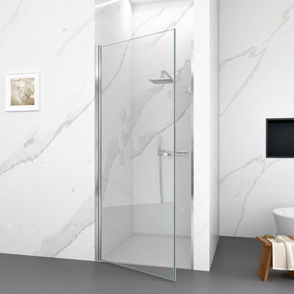 Semi-Frameless Chrome Pivot Shower Door for Bath 1/4" Glass