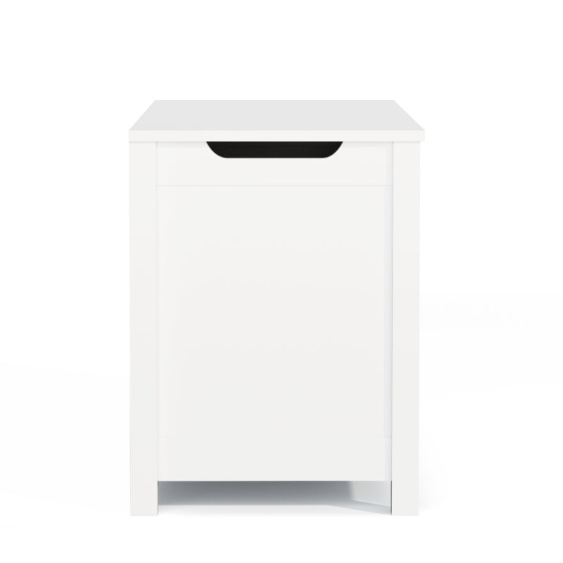 White Kids' Toy Box for Playroom with Safety Hinged Lid