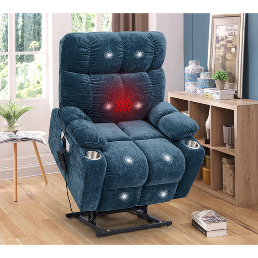 Liyasi Dual-Motor Lift Recliner for Seniors, Heat Massage