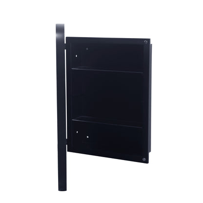 Black Metal Bathroom Medicine Cabinet, Adjustable Shelves