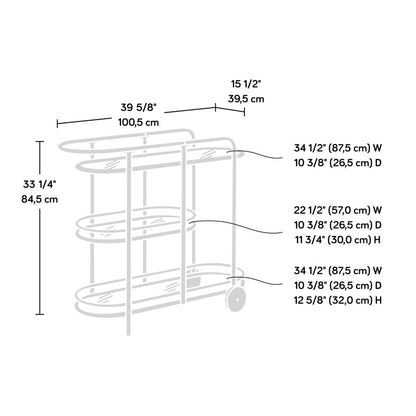 Modern Bar Cart for Entertaining, Black Finish