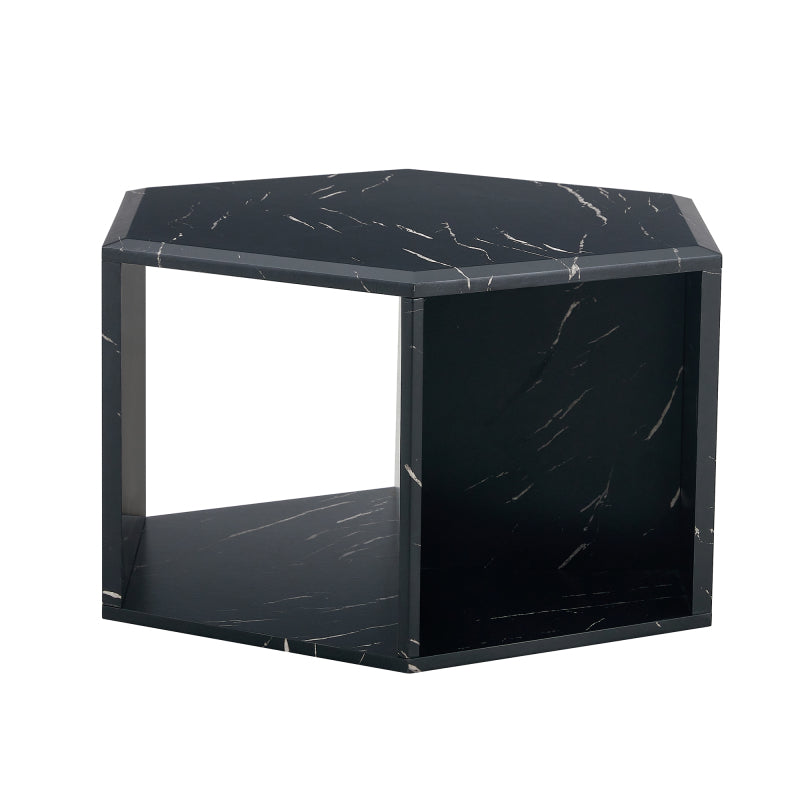 Modern Hexagon Coffee Table for Living Room, Extra Storage