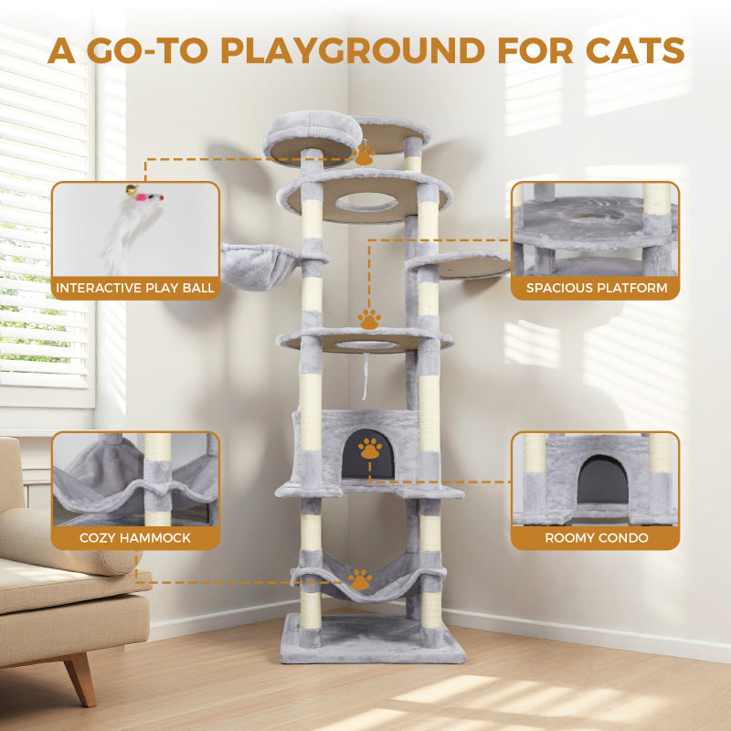 gray cat tree