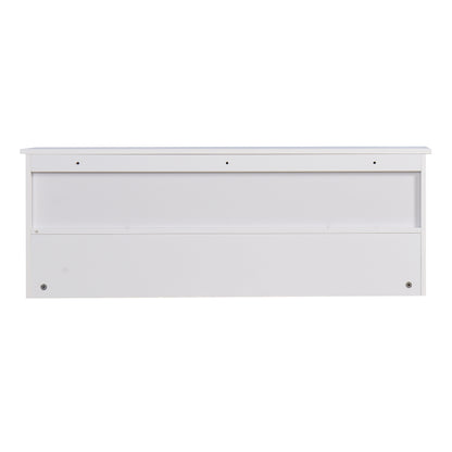 White Wall Coat Rack for Entryway, Shelf & 4 Dual Hooks