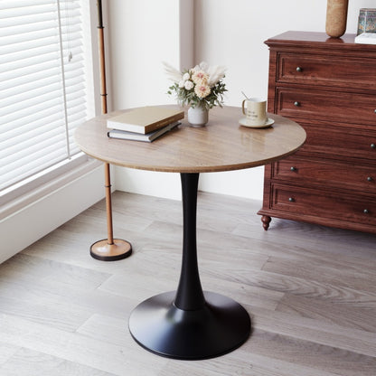 Mid-Century Round Tulip Dining Table for 2-4, Pedestal Base
