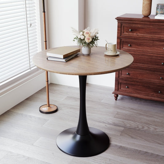Mid-Century Round Tulip Dining Table for 2-4, Pedestal Base