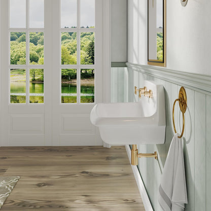 ELLAI Farmhouse Wall-Mount Laundry Sink with High Back