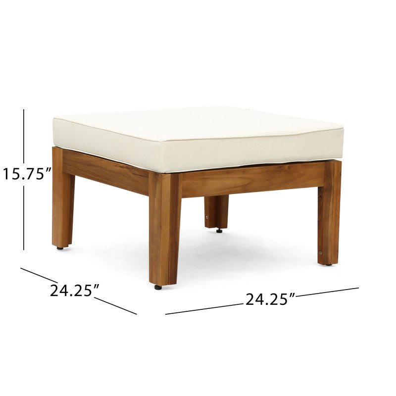 GRENADA Rustic L-Shaped Patio Sectional Sofa Set Acacia Wood