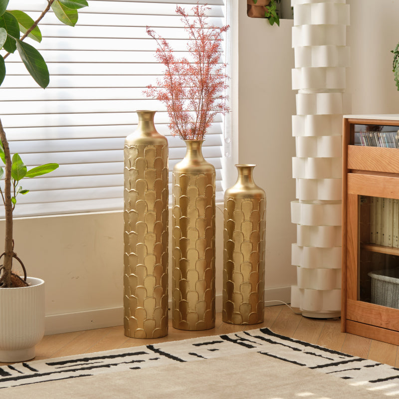 Modern White Floor Vases Set of 3 for Entryway — Tall Accent