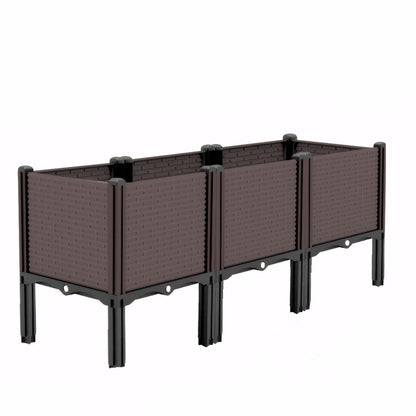 All-Weather Raised Planter Box for Patio with Drainage