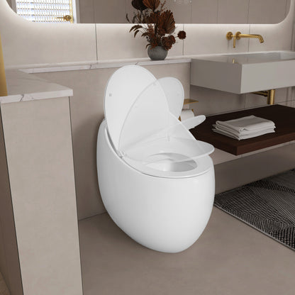 Modern Egg-Shape Bathroom Toilet, Water-Saving 1.28 GPF