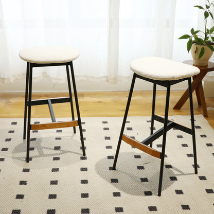 Modern Backless Bar Stools Set of 2 Padded for Kitchen