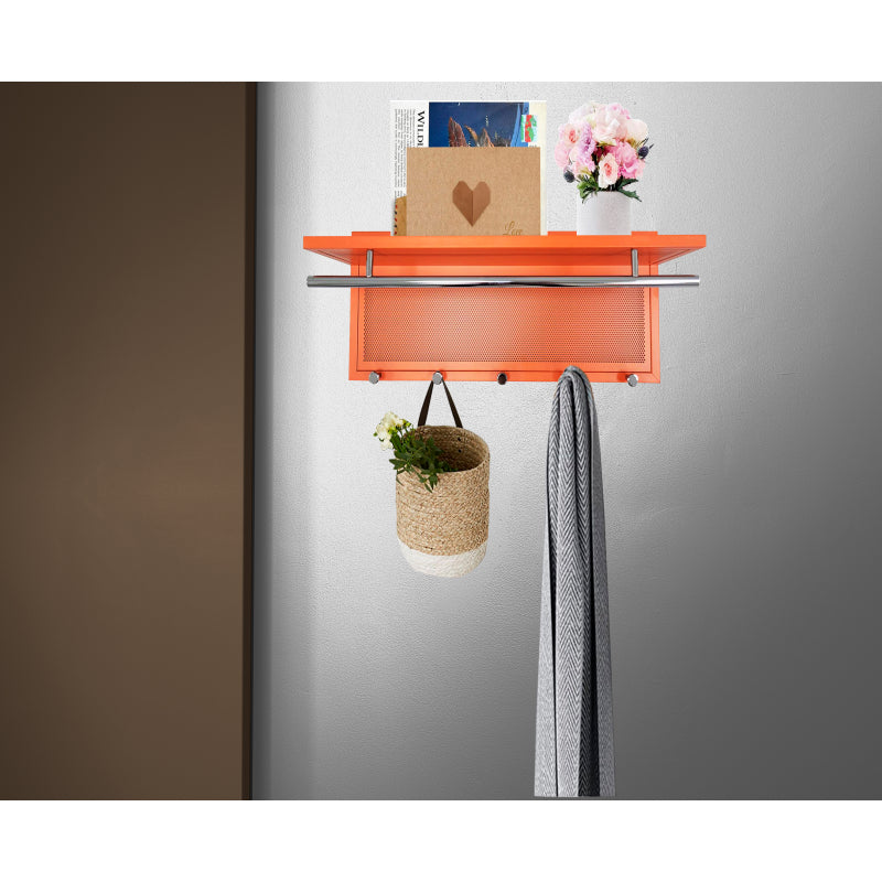 Esyspot Modern Wall Hook Shelf for Entryway, Powder-Coated