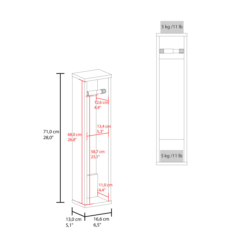 Bali Toilet Paper Holder Stand with Shelf, Bath Space Saver