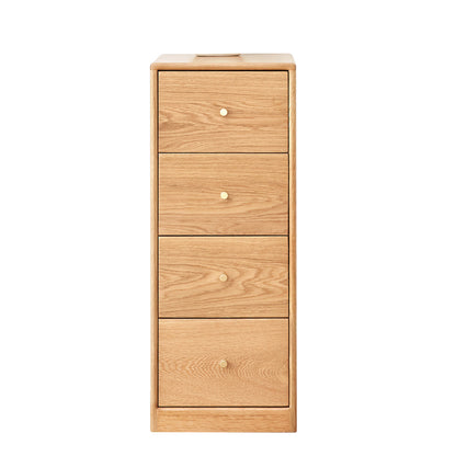 Solid Oak Corner Nightstand for Bedroom with Storage