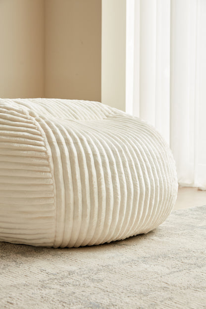 4FT Memory Foam Bean Bag Chair for Adults/Teens, Bean Bag Sofa with Fluffy Removable Cover, for Living Room Bedroom, Off white