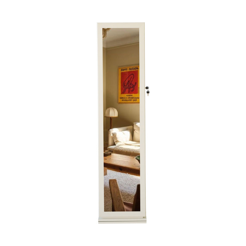 Sleek 360° Swivel LED-Lit Mirror Jewelry Armoire for Bedroom