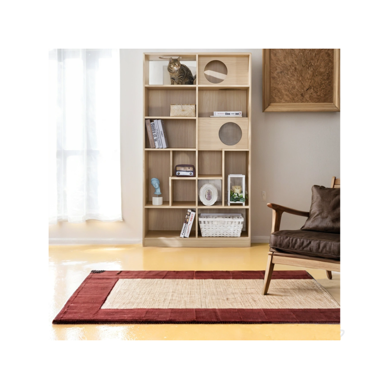 Modern Cat House Bookcase for Living Room Hidden Litter Box