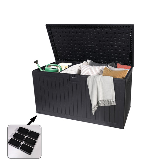 Waterproof Resin Deck Box for Patio & Pool, 260 Gal Lockable