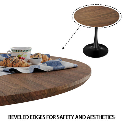 Mid-Century Round Tulip Dining Table for 2-4, Pedestal Base