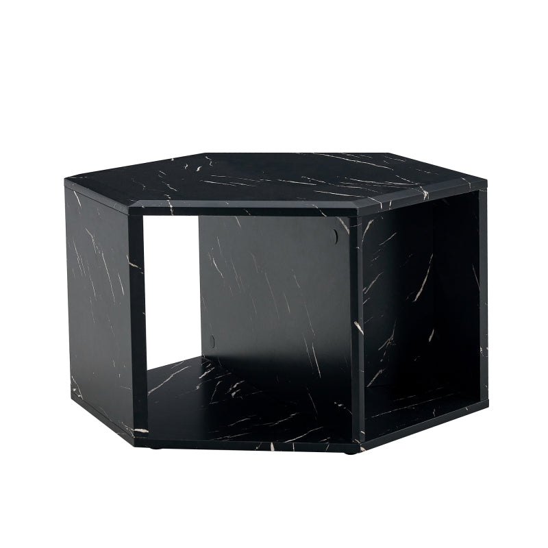Modern Hexagon Coffee Table for Living Room, Extra Storage