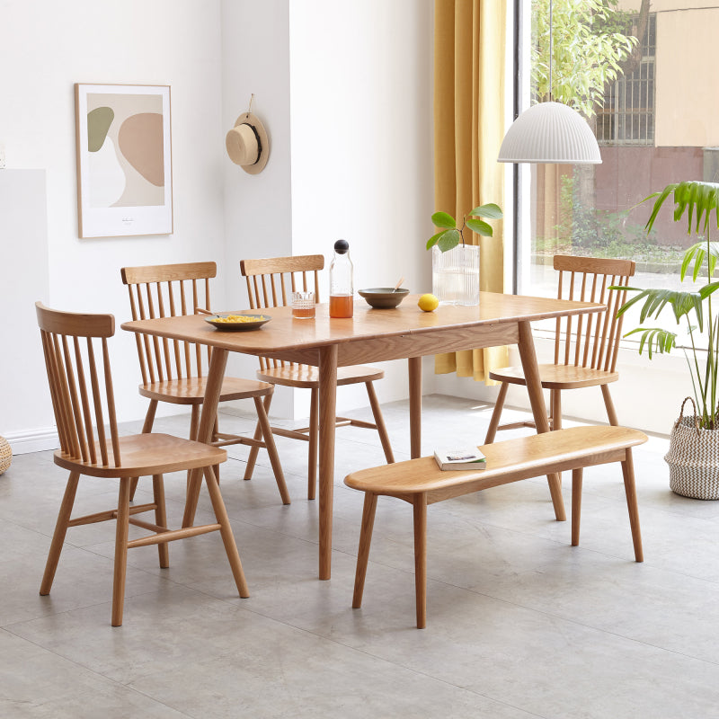 Natural Solid Oak Dining Bench for Dining Room