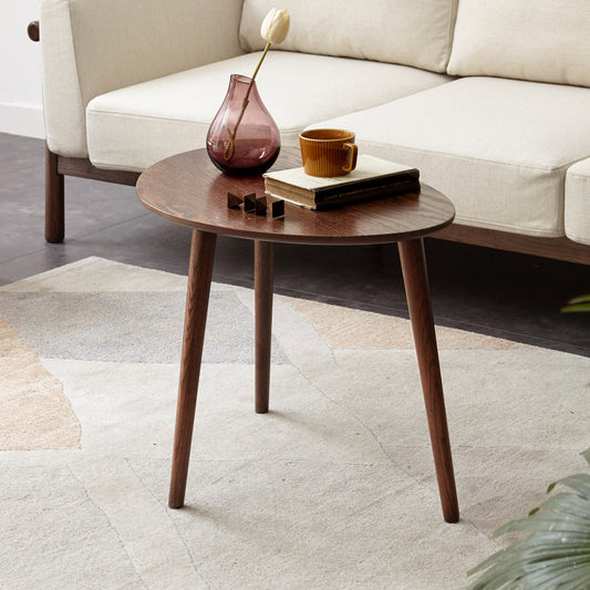 Modern Pebble-Shaped Coffee Table for Living Room, Solid Oak
