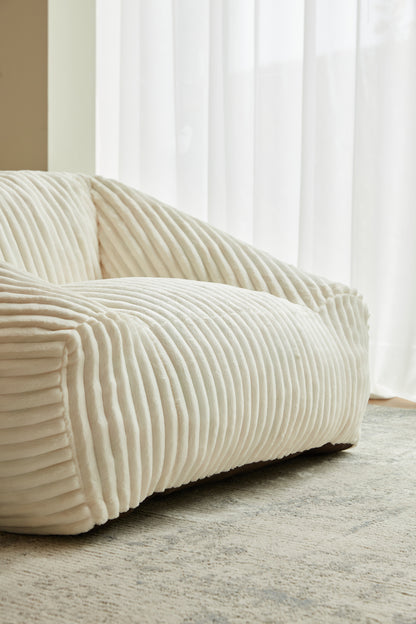 BYBYME Giant Bean Bag Chair for Adults and Kids, Large Comfy Cozy Beanbag, Floor Sofa for Teens, Living Room, Gaming, Reading, Beige