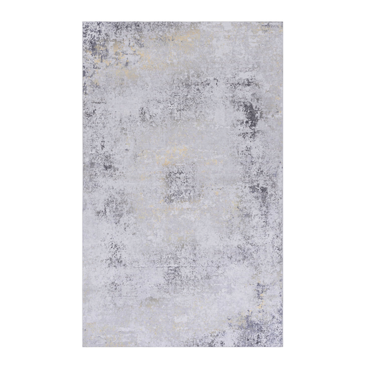 NAAR MAVAL Gray & Gold 5x8 Area Rug, Living Room, Washable