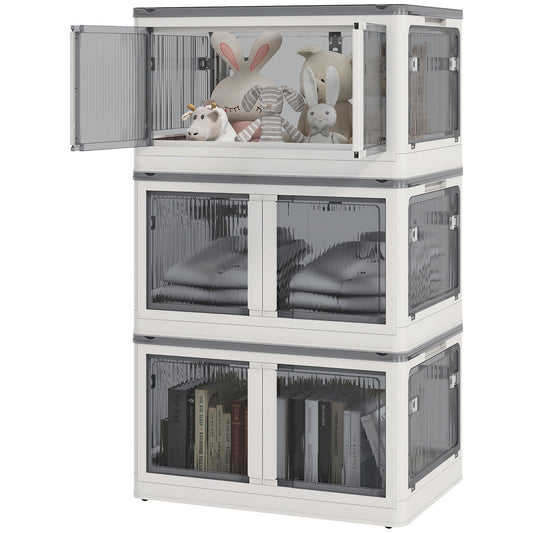 Clean White HOMCOM Storage Bins for Closet & Garage, Wheeled