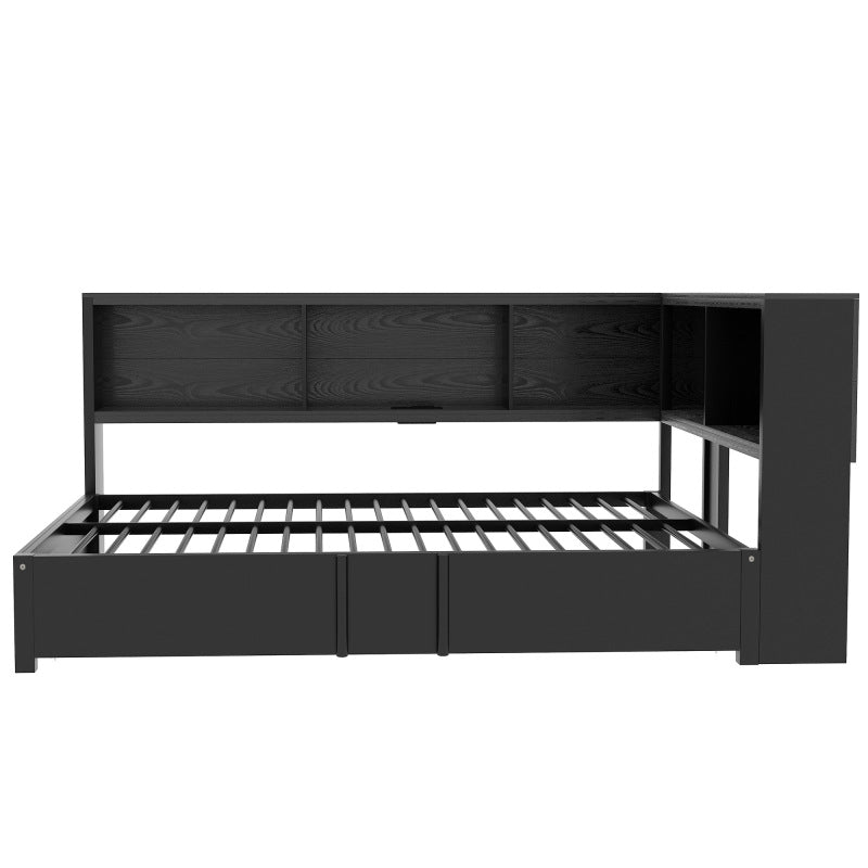 Modern Metal Daybed w/ Trundle, Guest Room Storage & USB