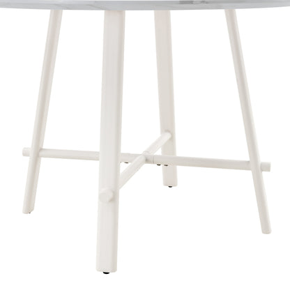 Modern Round Dining Table, Dining Room, 42-Inch White Top