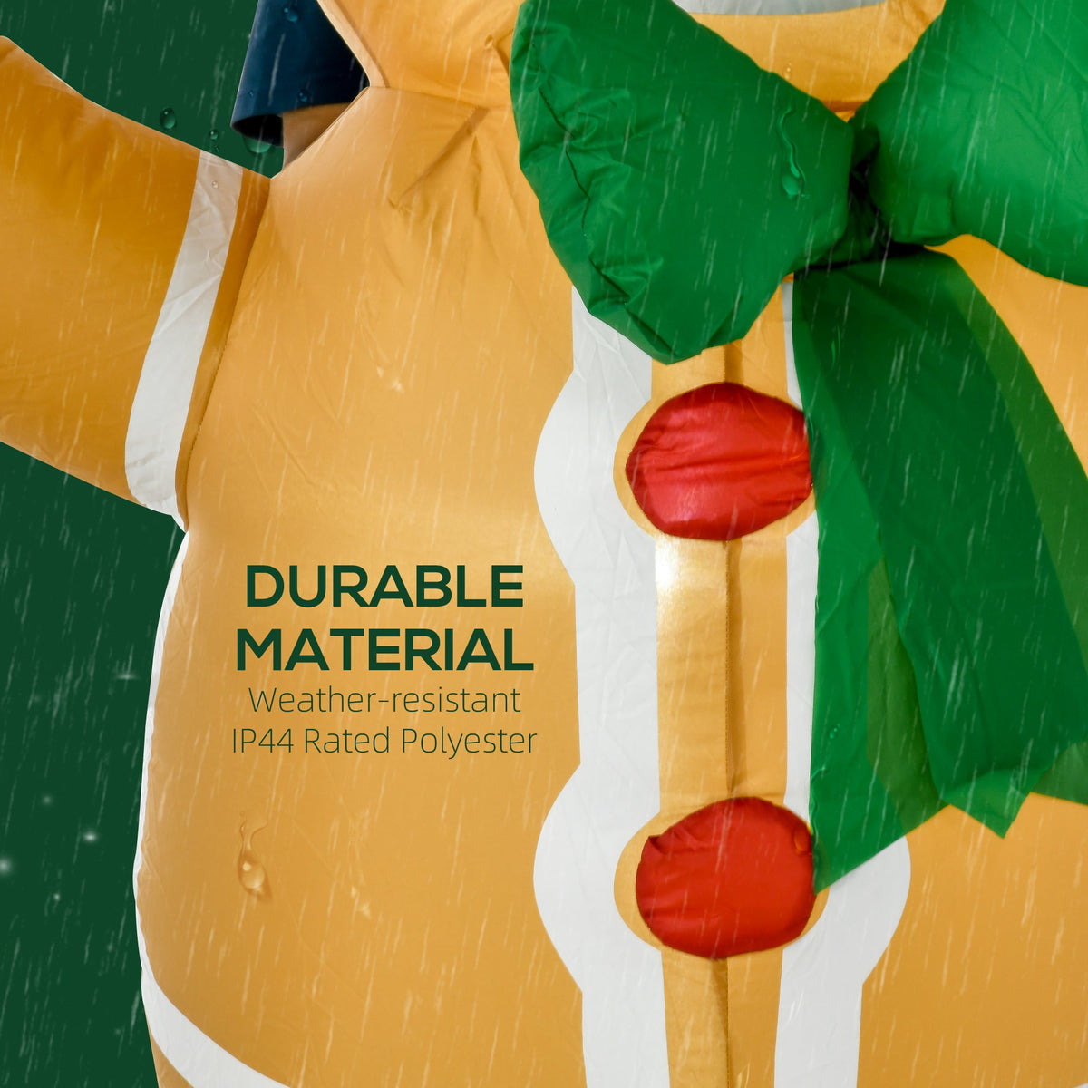 HOMCOM 6 Ft LED Festive Inflatable Gingerbread Man Yard Decor